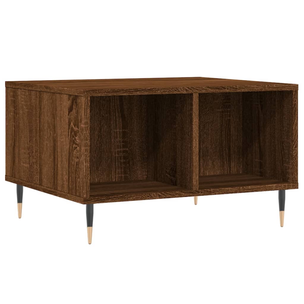 Salontafel 60x50x36,5 cm bewerkt hout bruin eikenkleur