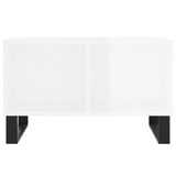 Salontafel 60x50x36,5 cm bewerkt hout hoogglans wit