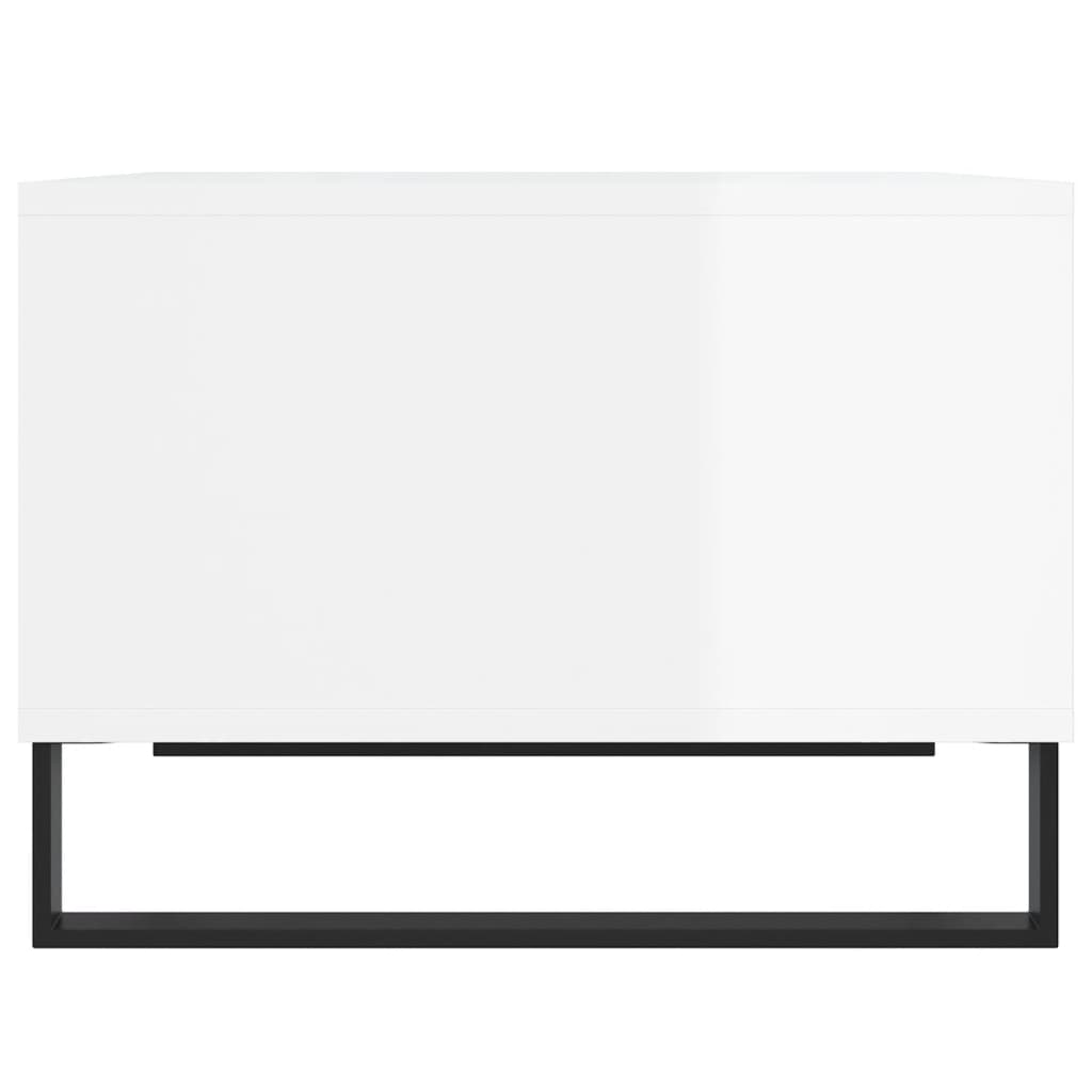 Salontafel 60x50x36,5 cm bewerkt hout hoogglans wit