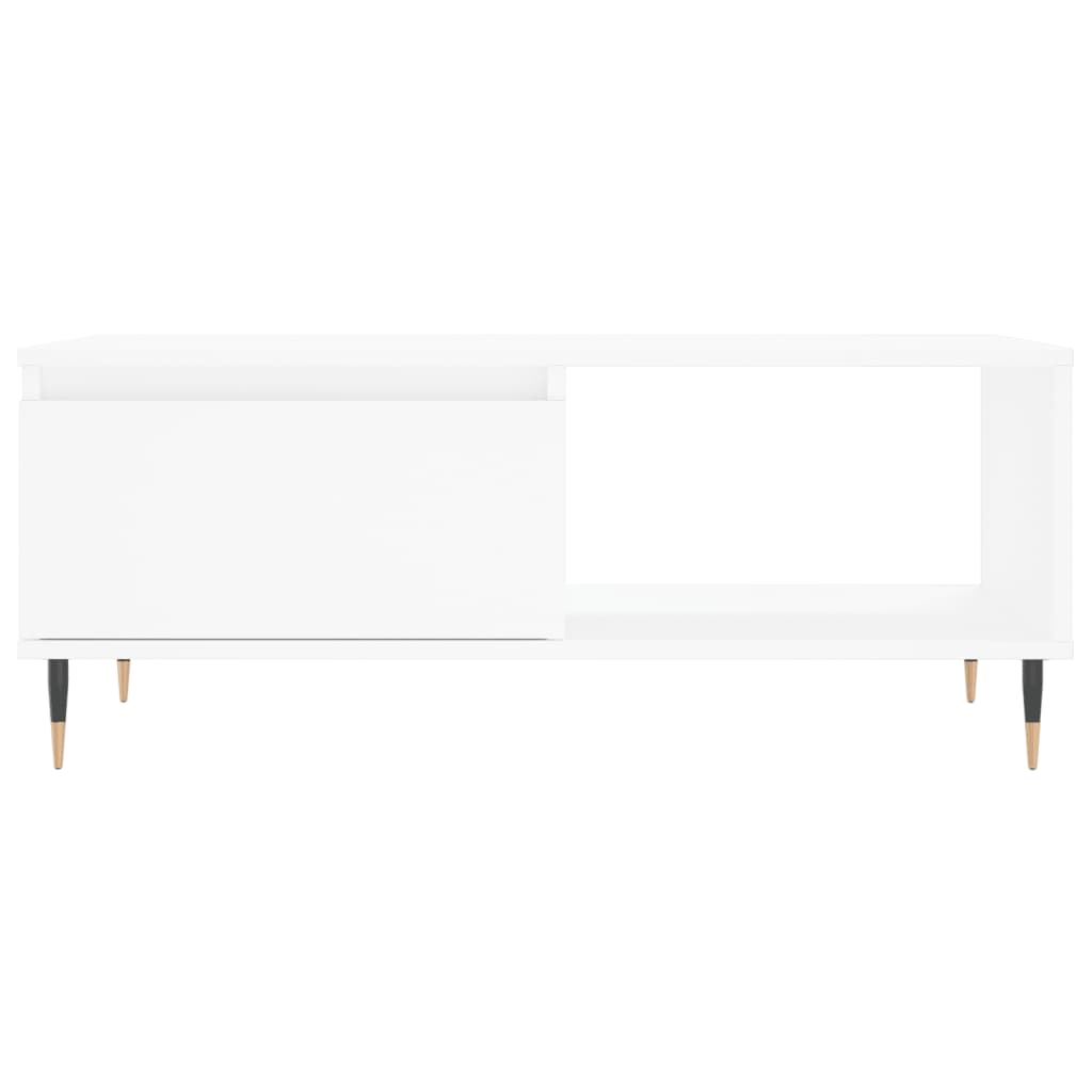 Salontafel 90x50x36,5 cm bewerkt hout wit