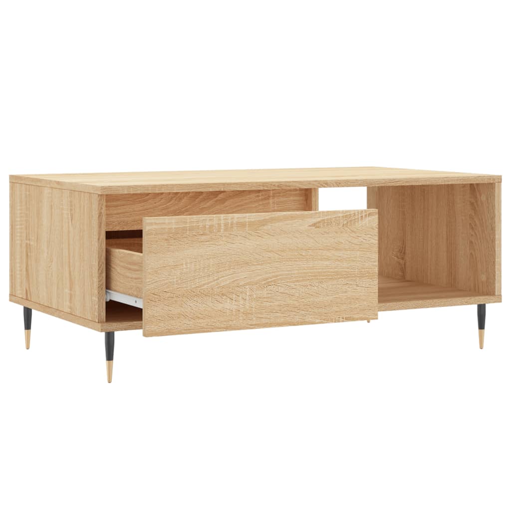 Salontafel 90x50x36,5 cm bewerkt hout sonoma eikenkleurig