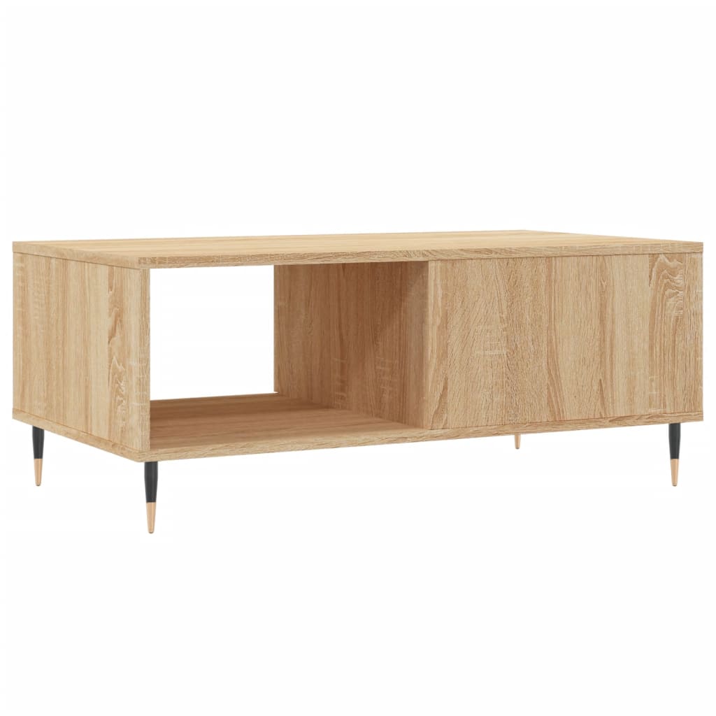 Salontafel 90x50x36,5 cm bewerkt hout sonoma eikenkleurig