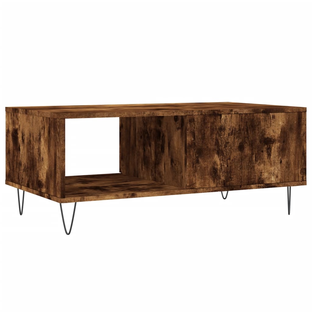 Salontafel 90x50x36,5 cm bewerkt hout gerookt eikenkleurig