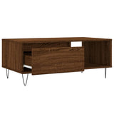 Salontafel 90x50x36,5 cm bewerkt hout bruin eikenkleur