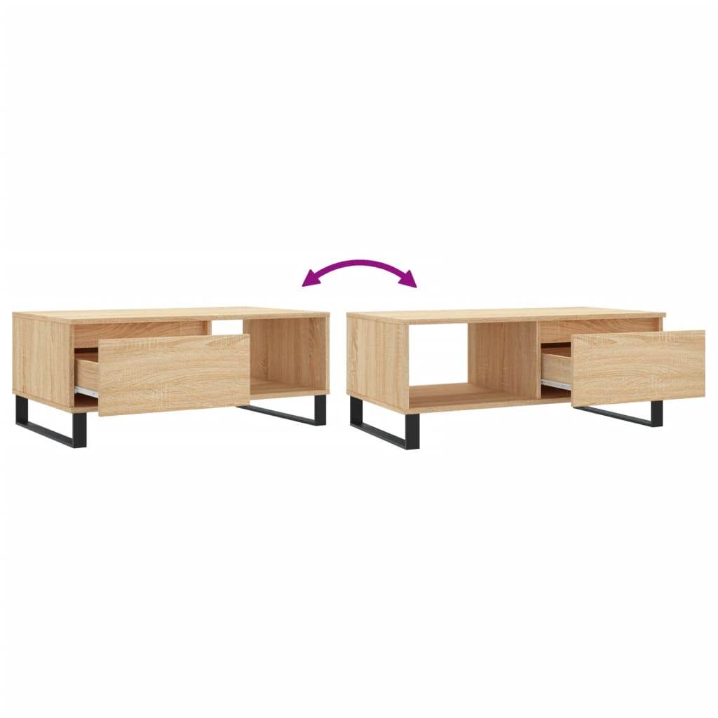 Salontafel 90x50x36,5 cm bewerkt hout sonoma eikenkleurig