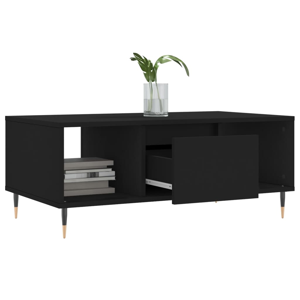 Salontafel 90x50x36,5 cm bewerkt hout zwart