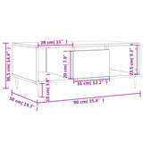Salontafel 90x50x36,5 cm bewerkt hout zwart