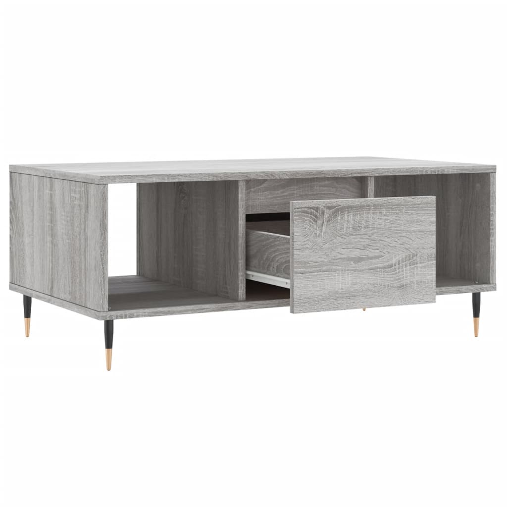 Salontafel 90x50x36,5 cm bewerkt hout grijs sonoma