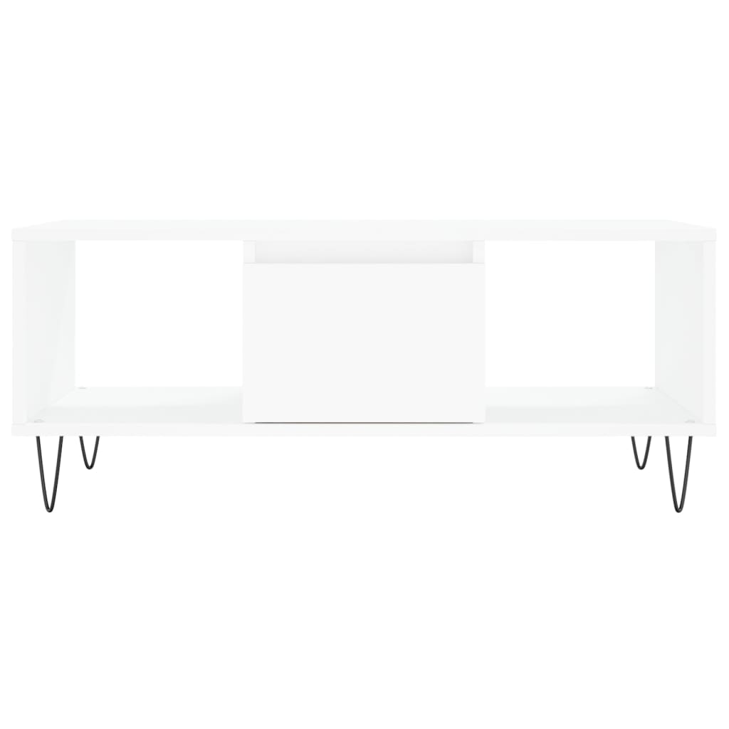 Salontafel 90x50x36,5 cm bewerkt hout wit