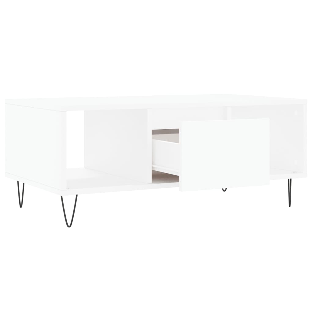 Salontafel 90x50x36,5 cm bewerkt hout wit