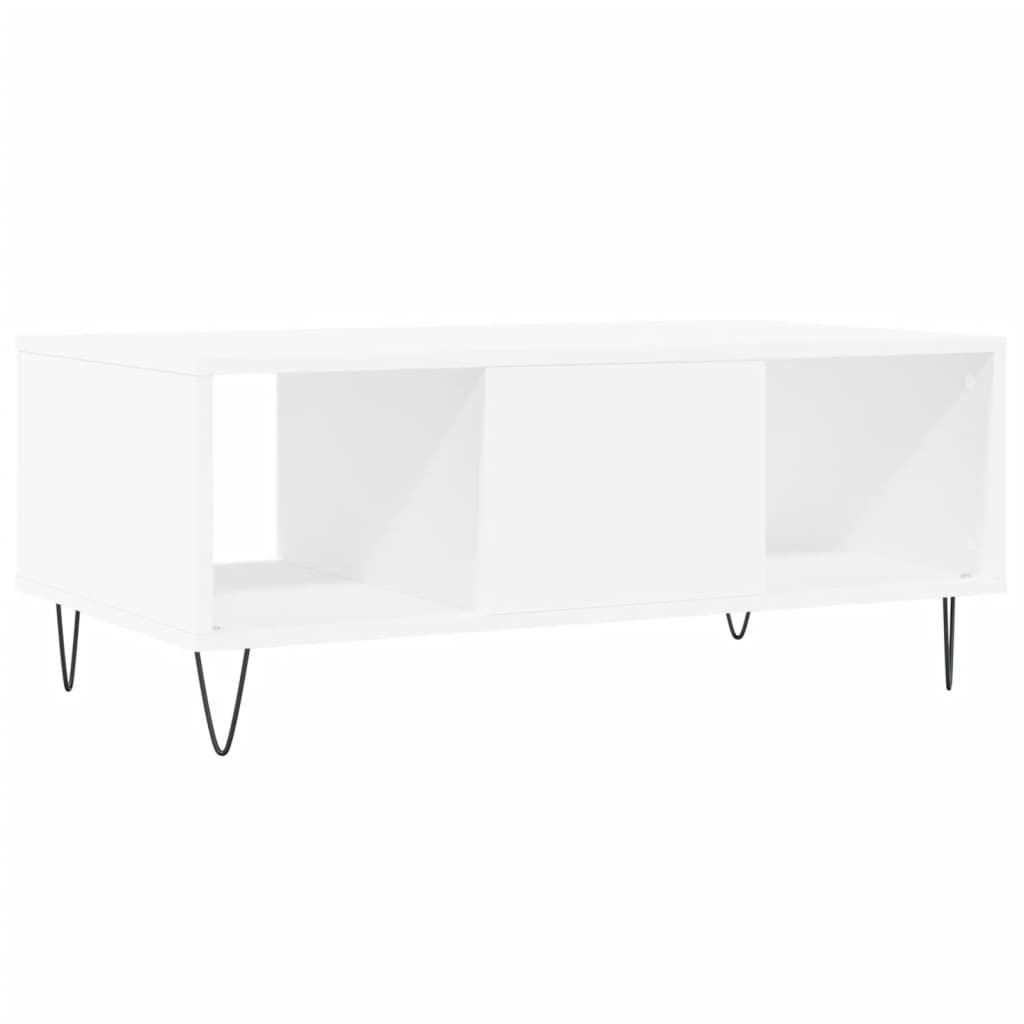 Salontafel 90x50x36,5 cm bewerkt hout wit