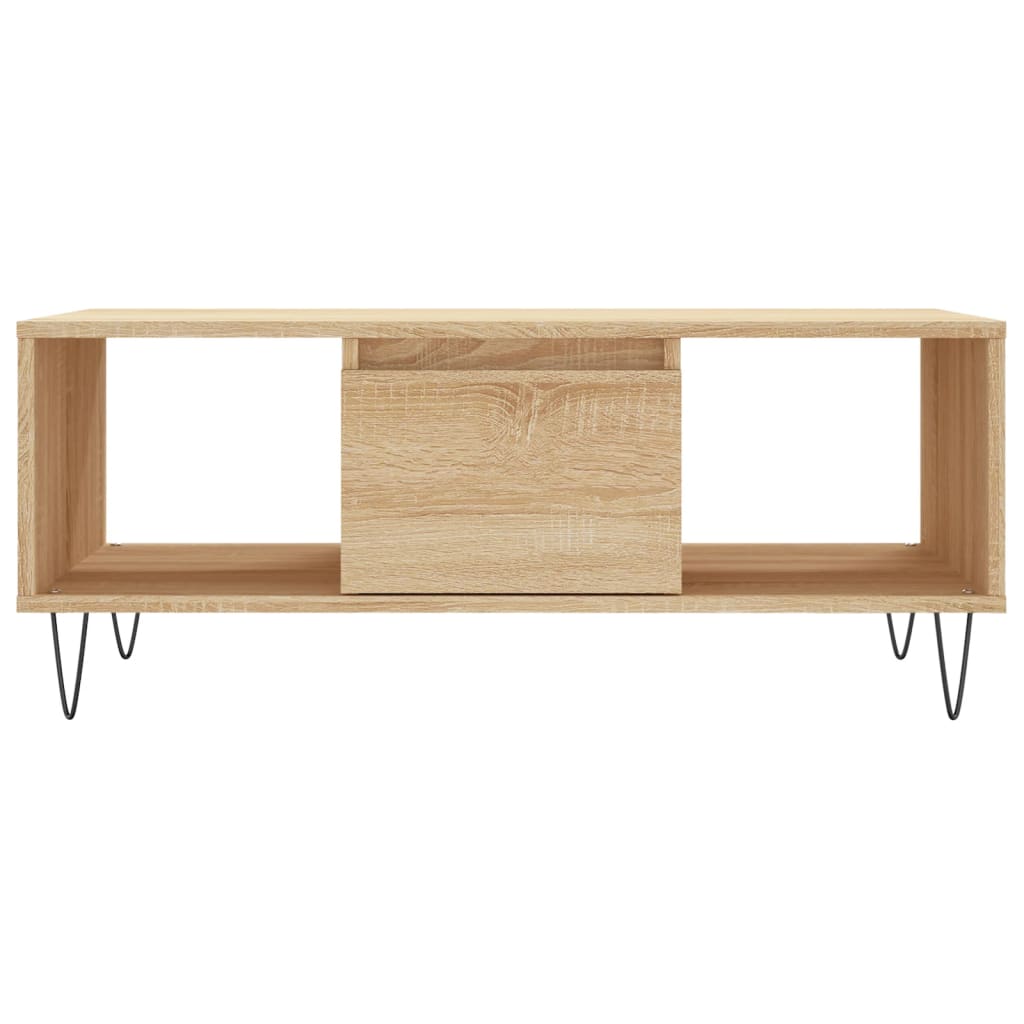 Salontafel 90x50x36,5 cm bewerkt hout sonoma eikenkleurig
