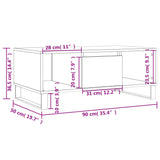 Salontafel 90x50x36,5 cm bewerkt hout zwart