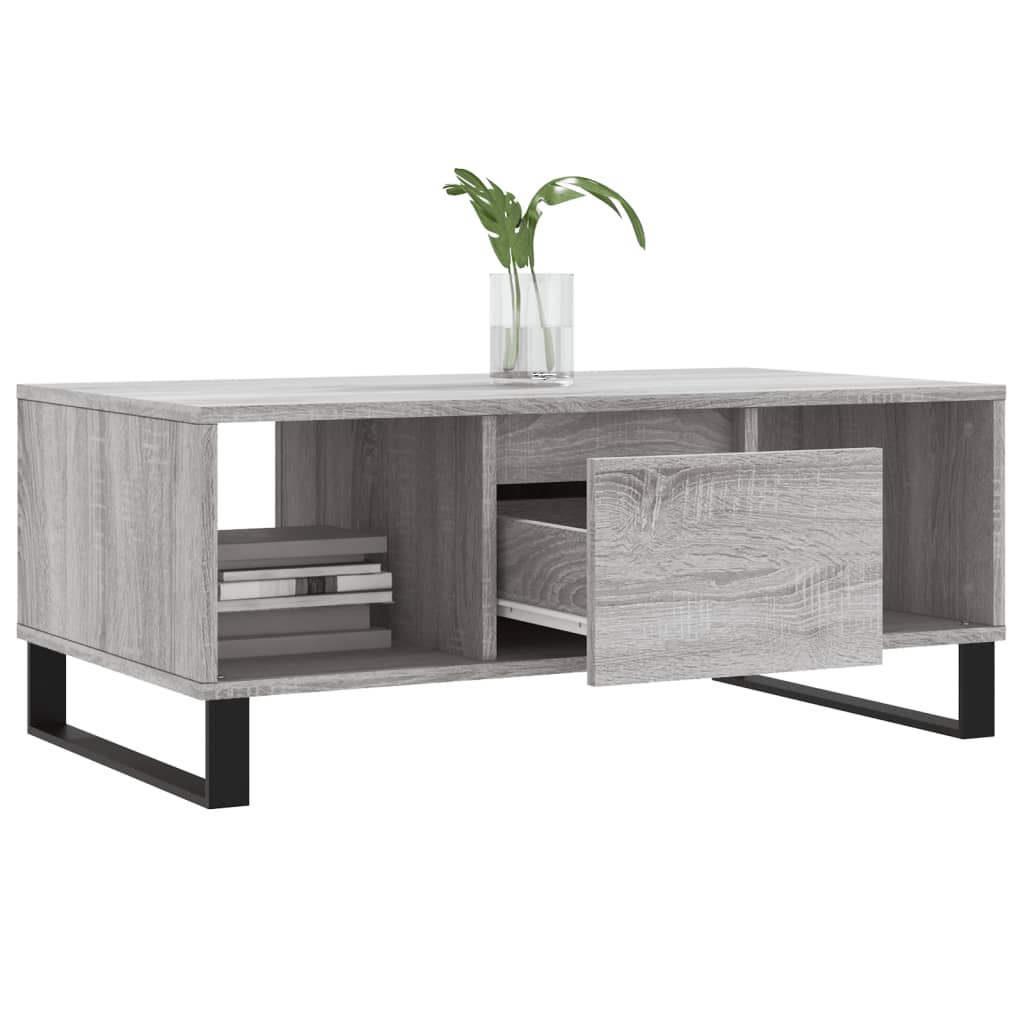 Salontafel 90x50x36,5 cm bewerkt hout grijs sonoma