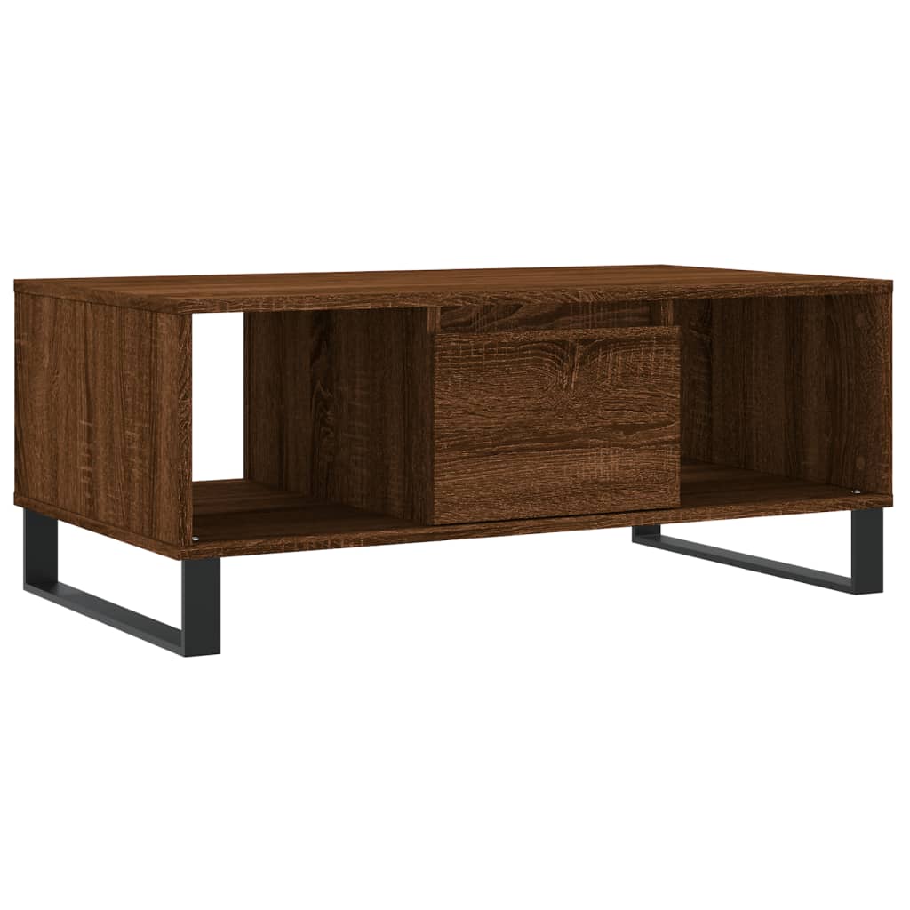 Salontafel 90x50x36,5 cm bewerkt hout bruin eikenkleur