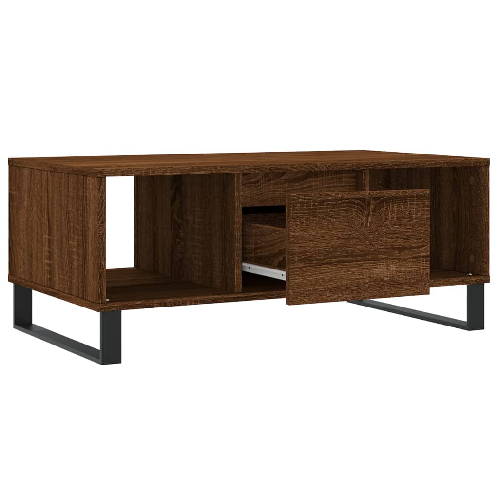 Salontafel 90x50x36,5 cm bewerkt hout bruin eikenkleur