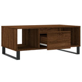 Salontafel 90x50x36,5 cm bewerkt hout bruin eikenkleur