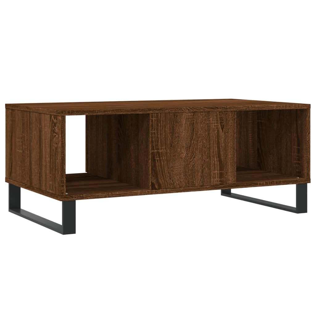 Salontafel 90x50x36,5 cm bewerkt hout bruin eikenkleur