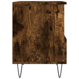 Nachtkastje 40x35x50 cm bewerkt hout gerookt eikenkleurig