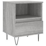 Nachtkastje 40x35x50 cm bewerkt hout grijs sonoma eikenkleurig