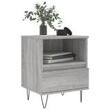Nachtkastje 40x35x50 cm bewerkt hout grijs sonoma eikenkleurig