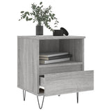 Nachtkastje 40x35x50 cm bewerkt hout grijs sonoma eikenkleurig