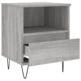 Nachtkastje 40x35x50 cm bewerkt hout grijs sonoma eikenkleurig