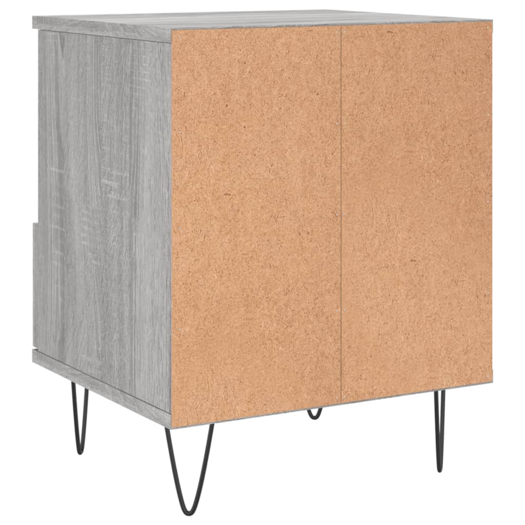 Nachtkastje 40x35x50 cm bewerkt hout grijs sonoma eikenkleurig