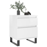 Nachtkastjes 2 st 40x35x50 cm bewerkt hout hoogglans wit
