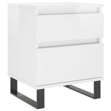 Nachtkastjes 2 st 40x35x50 cm bewerkt hout hoogglans wit