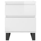Nachtkastjes 2 st 40x35x50 cm bewerkt hout hoogglans wit