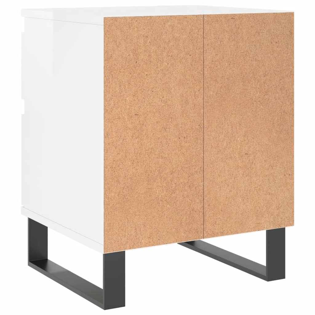 Nachtkastjes 2 st 40x35x50 cm bewerkt hout hoogglans wit