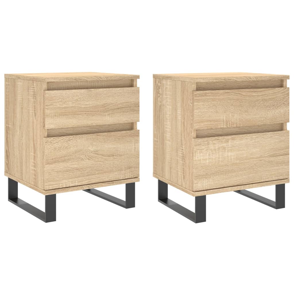 Nachtkastjes 2 st 40x35x50 cm sonoma eikenkleurig