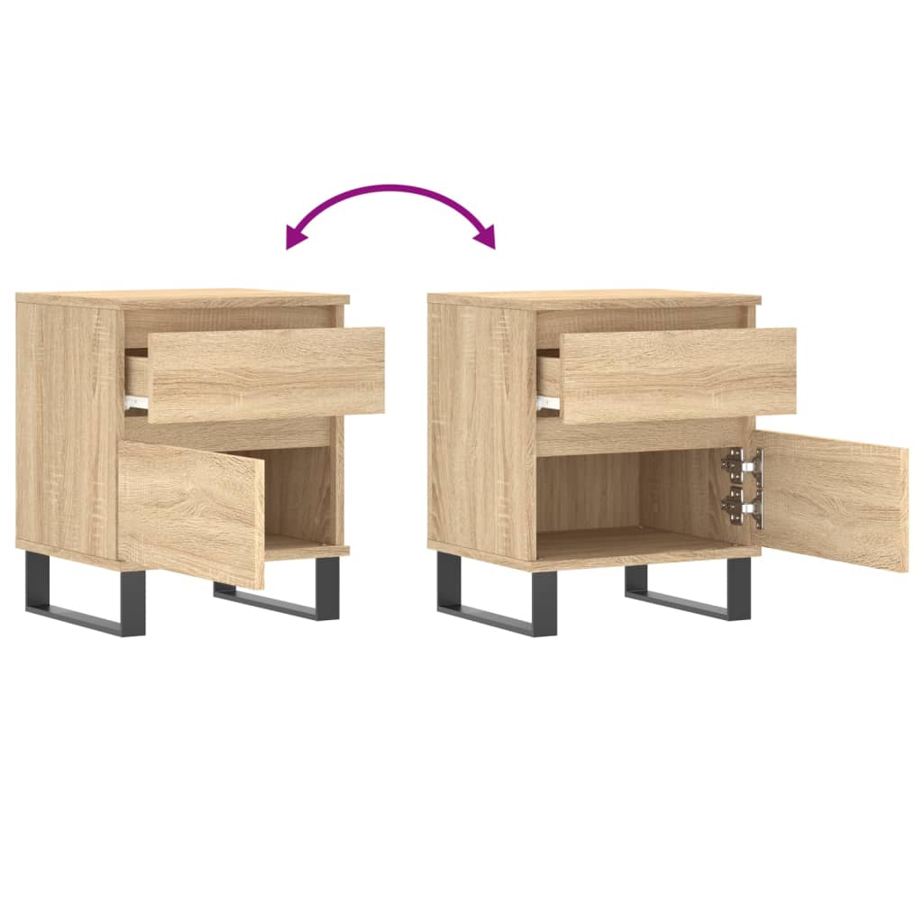 Nachtkastjes 2 st 40x35x50 cm sonoma eikenkleurig