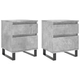 Nachtkastjes 2 st 40x35x50 cm bewerkt hout betongrijs