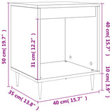 Nachtkastjes 2 st 40x35x50 cm sonoma eikenkleurig