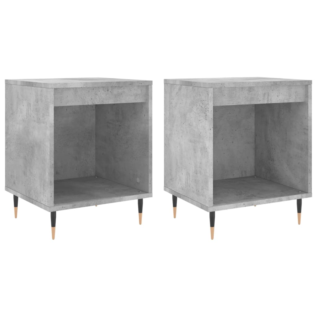 Nachtkastjes 2 st 40x35x50 cm bewerkt hout betongrijs