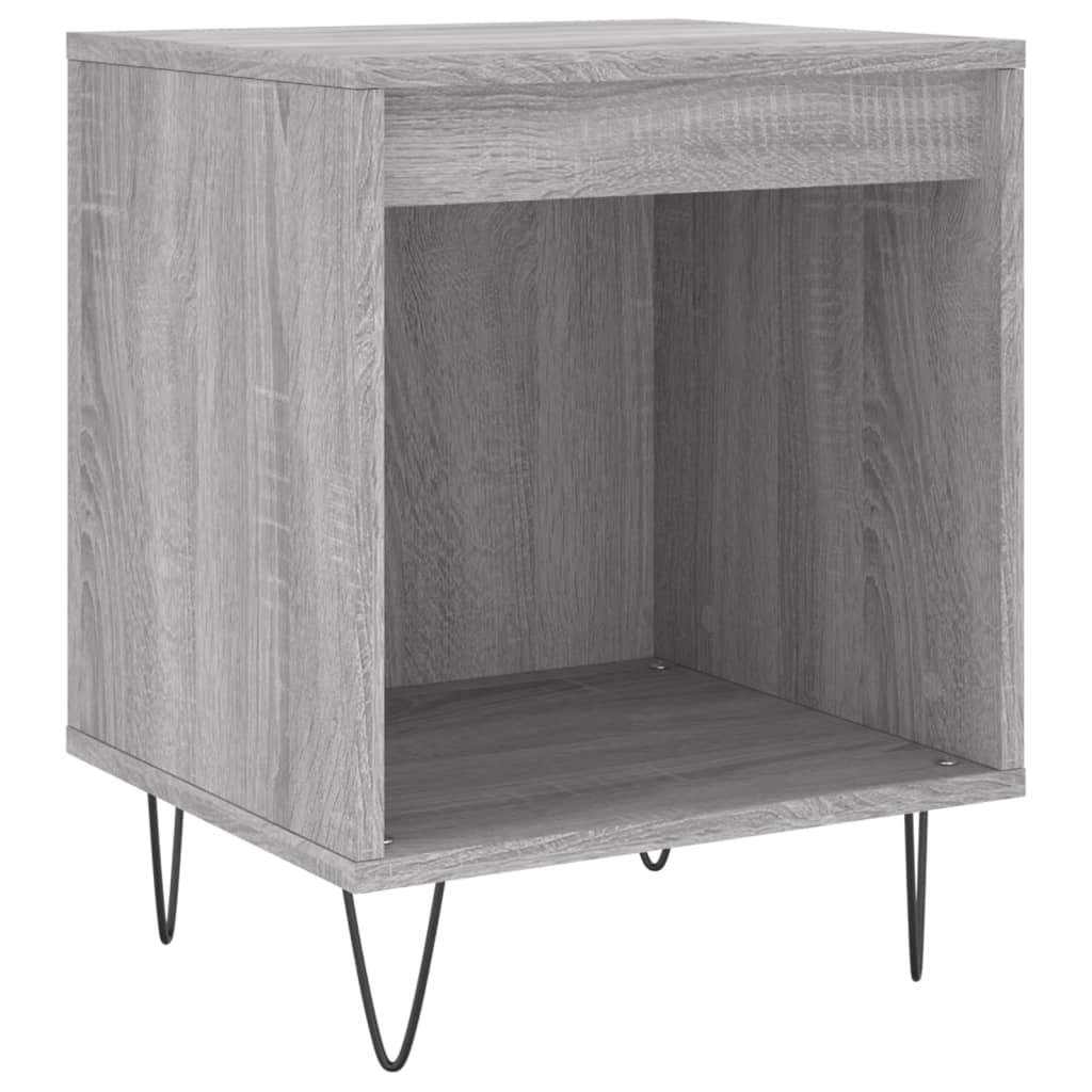 Nachtkastje 40x35x50 cm bewerkt hout grijs sonoma eikenkleurig