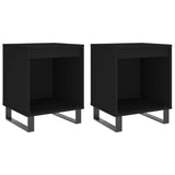 Nachtkastjes 2 st 40x35x50 cm bewerkt hout zwart