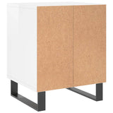 Nachtkastje 40x35x50 cm bewerkt hout hoogglans wit
