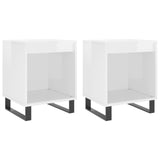 Nachtkastjes 2 st 40x35x50 cm bewerkt hout hoogglans wit