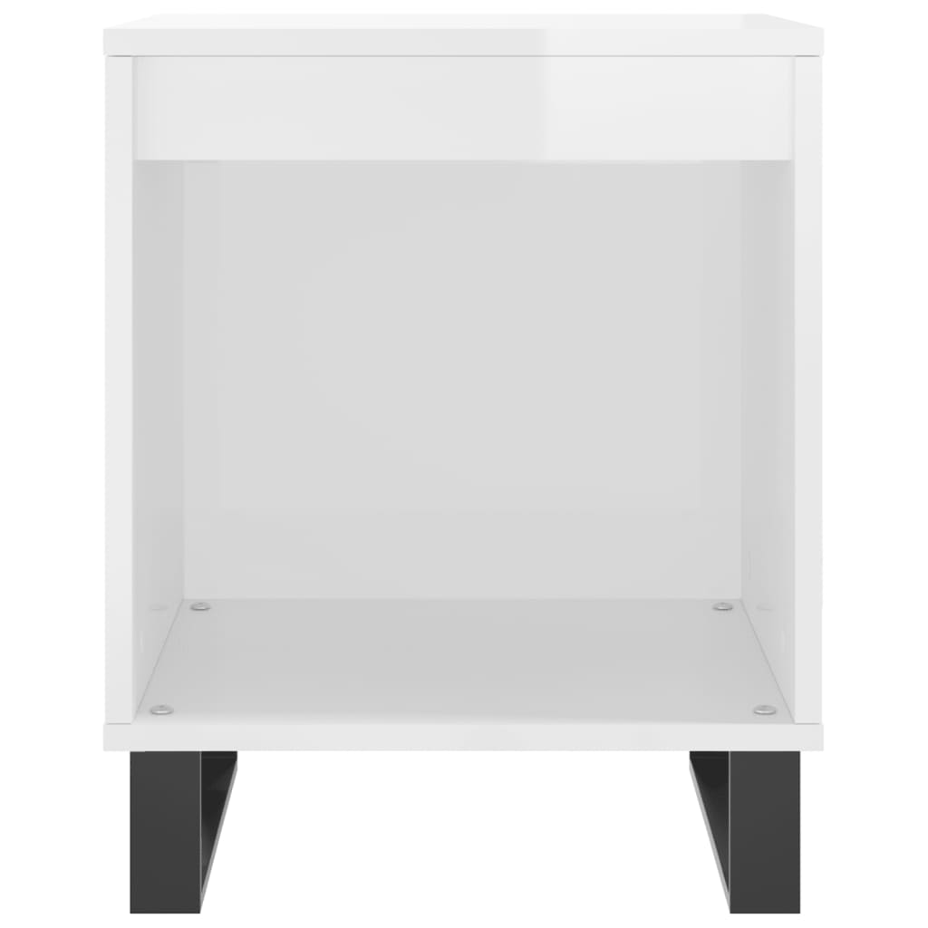 Nachtkastjes 2 st 40x35x50 cm bewerkt hout hoogglans wit