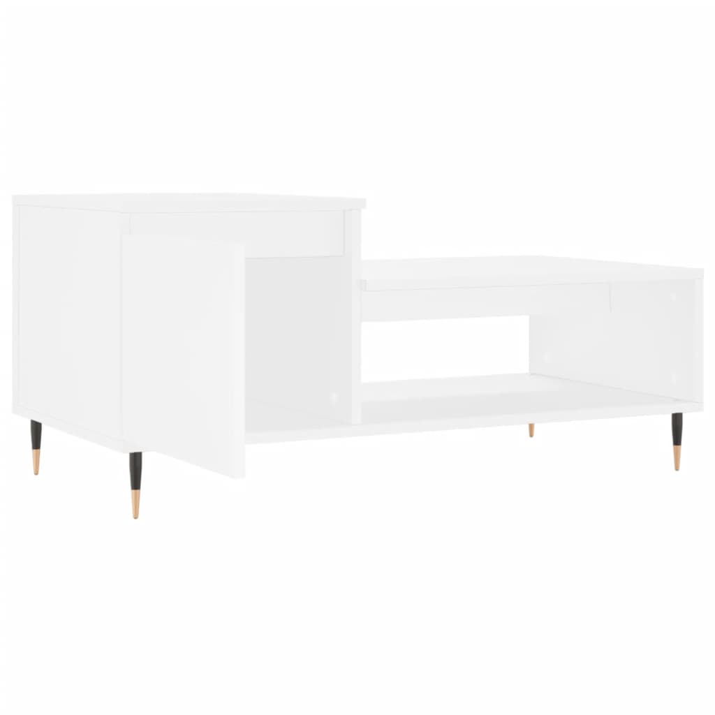 Salontafel 100x50x45 cm bewerkt hout wit