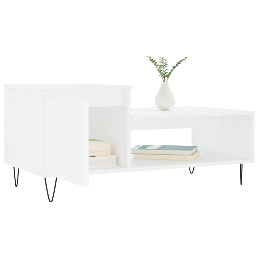 Salontafel 100x50x45 cm bewerkt hout wit