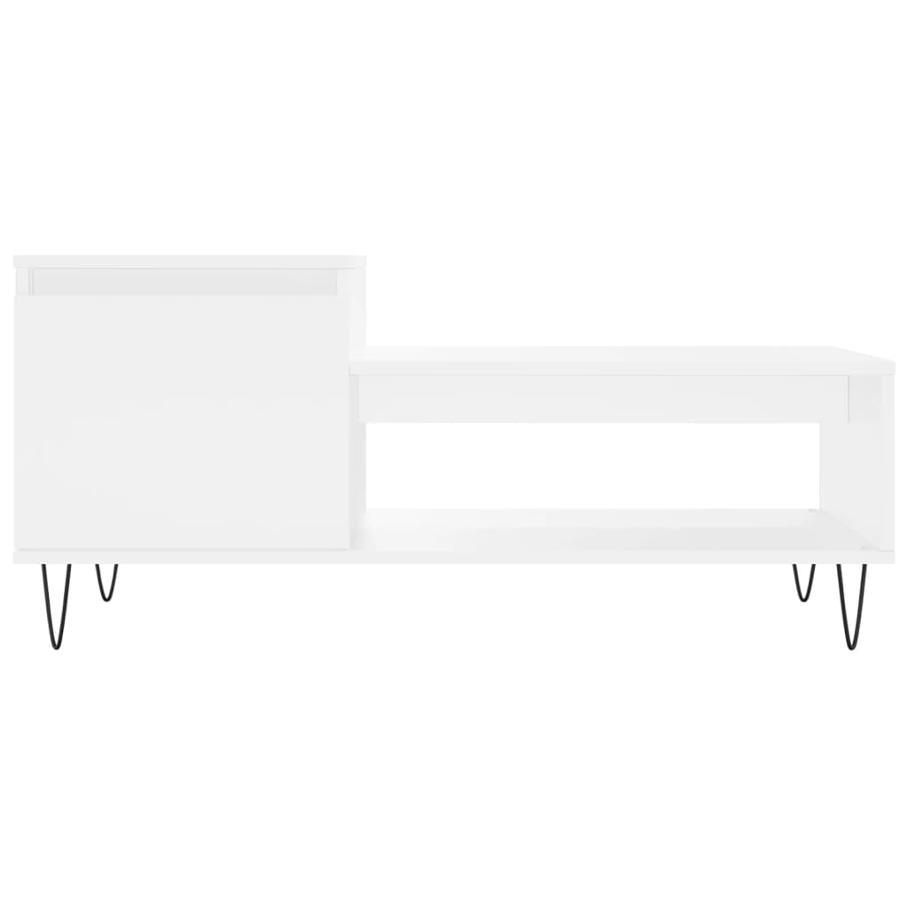 Salontafel 100x50x45 cm bewerkt hout wit