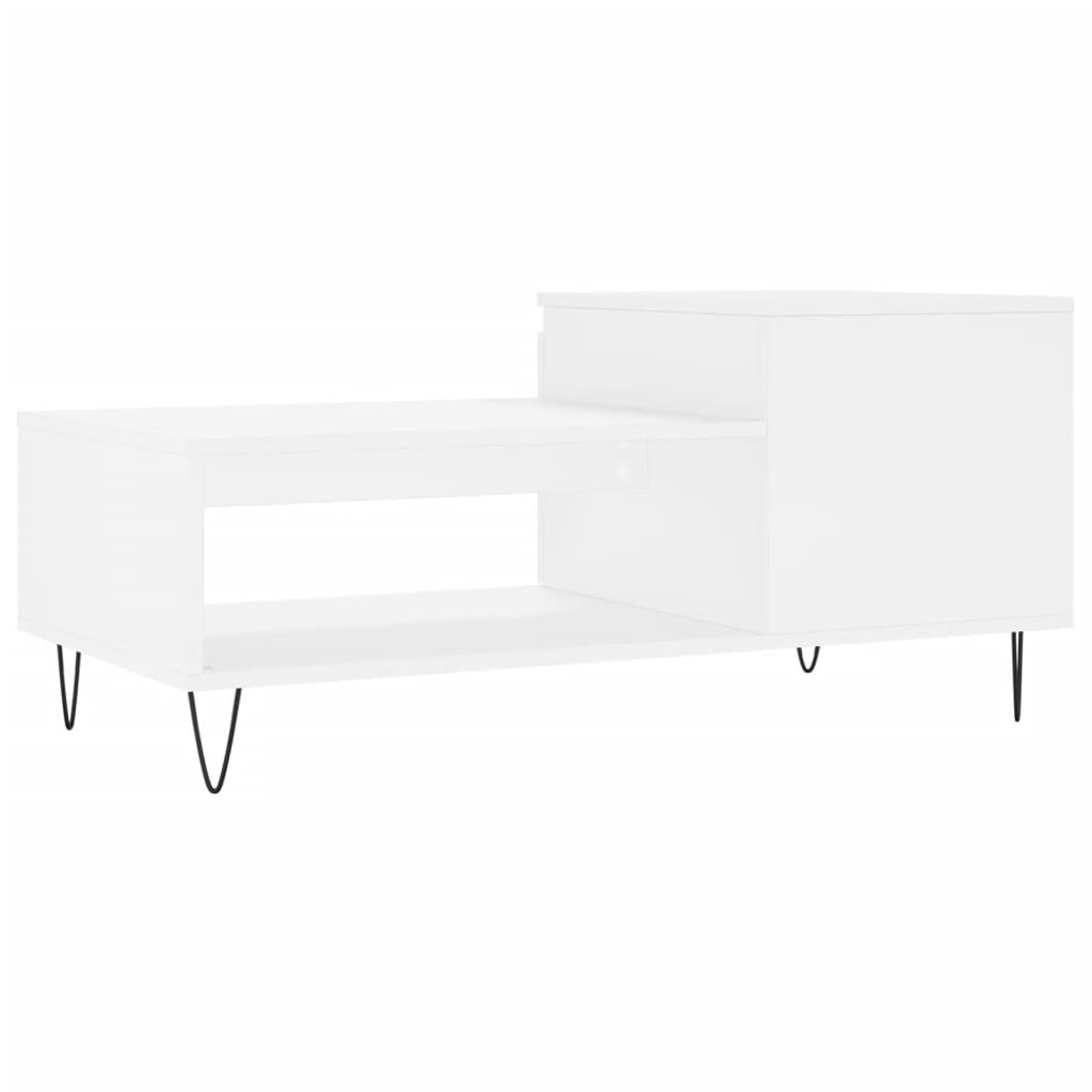 Salontafel 100x50x45 cm bewerkt hout wit