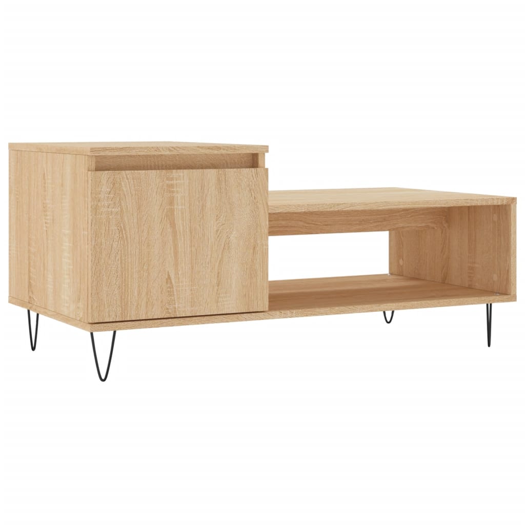 Salontafel 100x50x45 cm bewerkt hout sonoma eikenkleurig