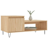 Salontafel 100x50x45 cm bewerkt hout sonoma eikenkleurig