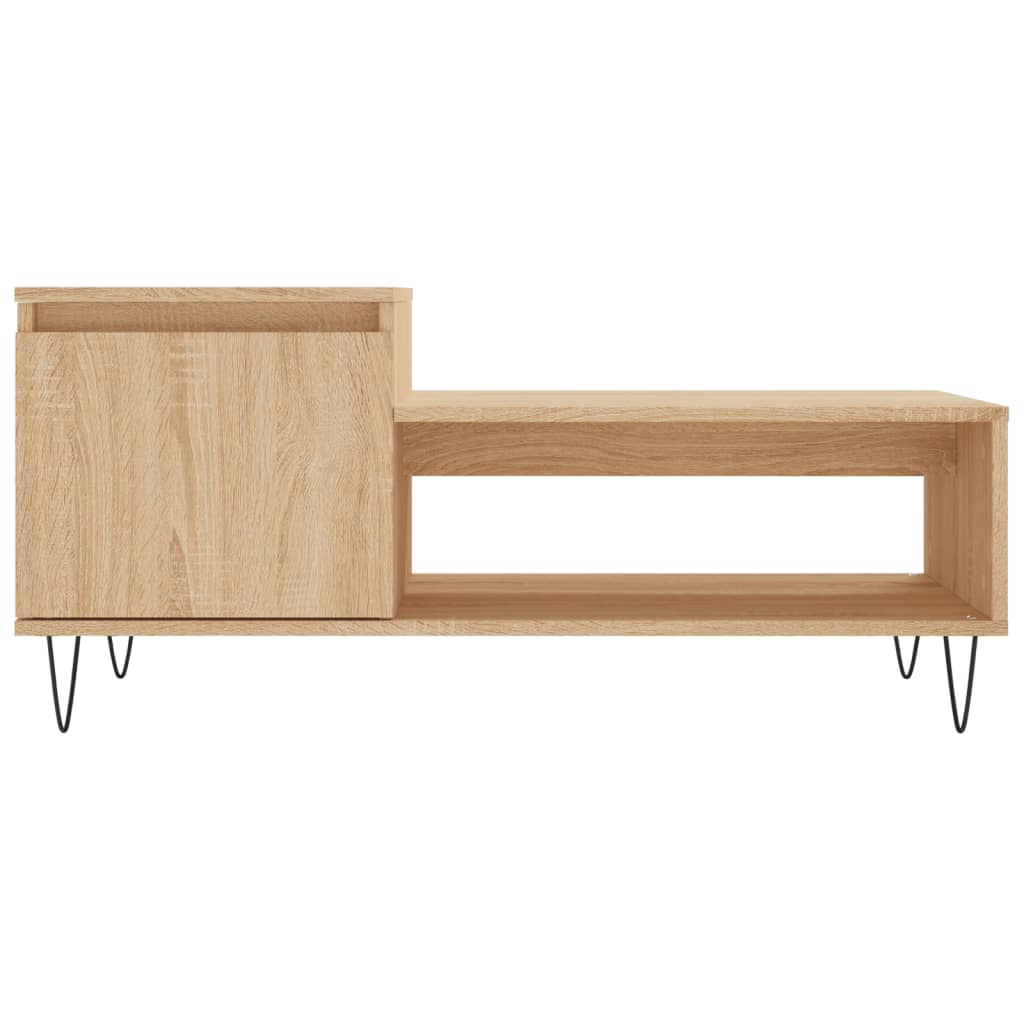 Salontafel 100x50x45 cm bewerkt hout sonoma eikenkleurig