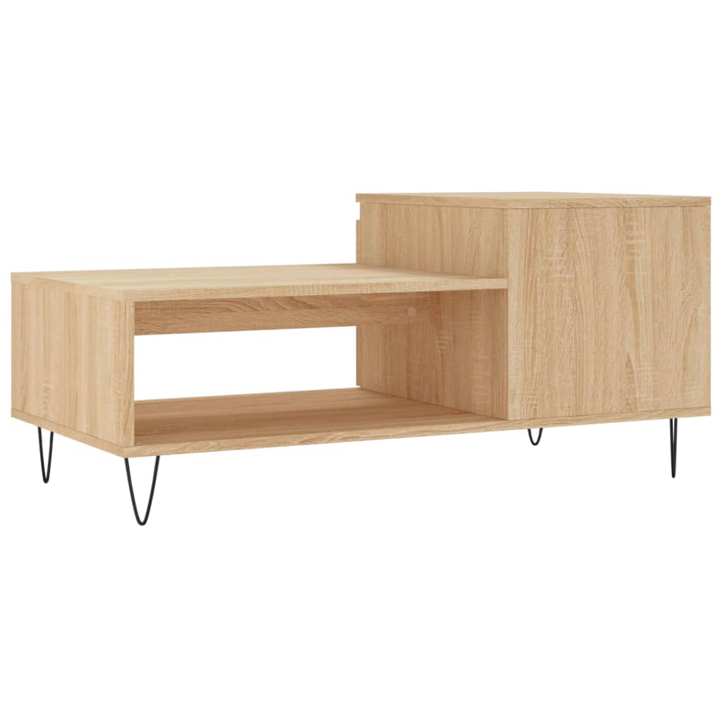 Salontafel 100x50x45 cm bewerkt hout sonoma eikenkleurig